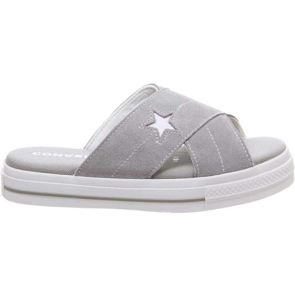 Converse 10.5 One Star Grey Suede Cross Slide Sandals Slides Women’s Sandals